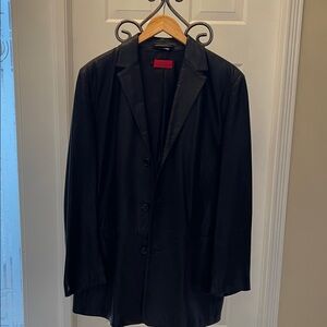 Hugo Boss Black Leather Jacket. 100% genuine lamb skin leather.